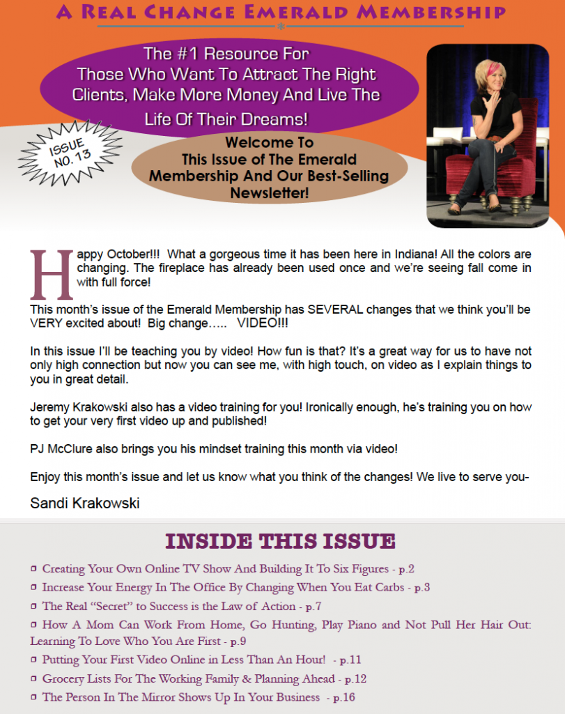 ARealChange.com Emerald Membership Newsletter