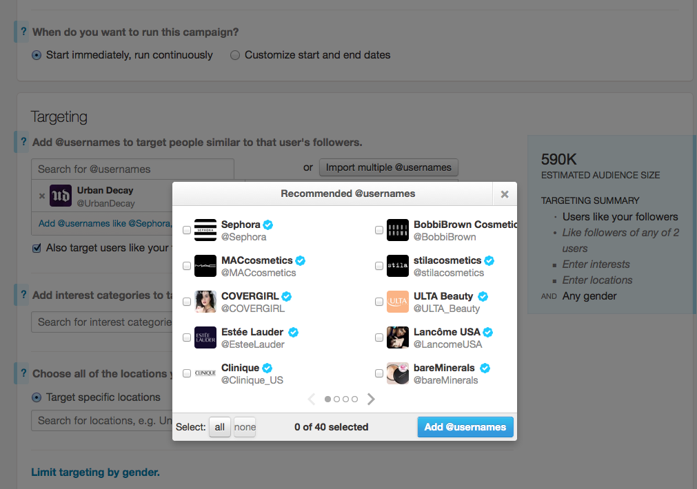 Targeting ads on Twitter