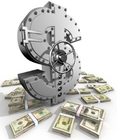 Synthesis from dollar symbol and banking safe