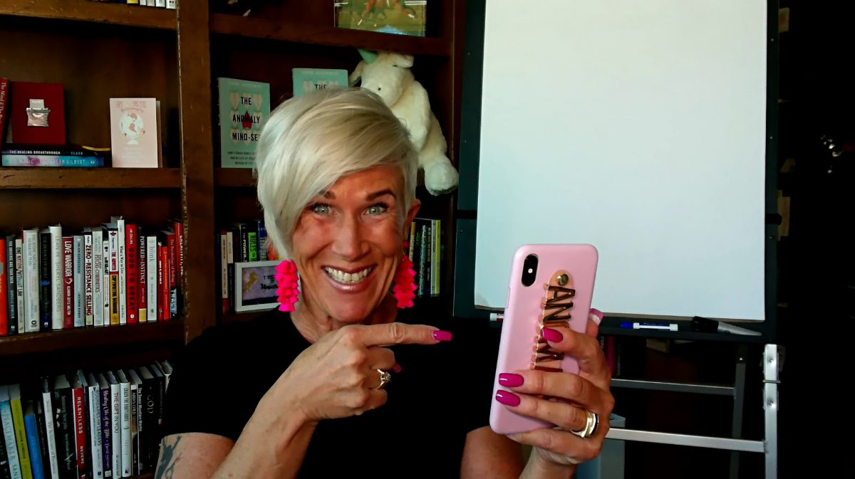 Sandi with phone